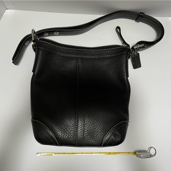 Coach Purse Pebble Leather Adjustable Strap Shoulder H0894-F12319 Black Buckle - Picture 6 of 15